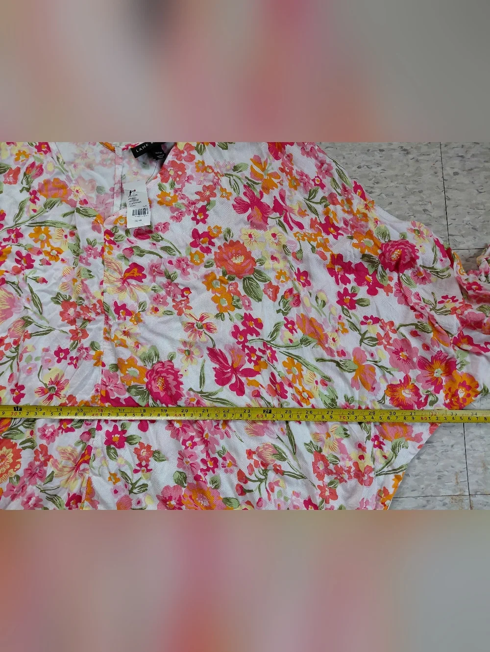 Lane Bryant Women's Plus Size 26/28 Floral V-Neck Blouse  Dolman Sleeve - Picture 10 of 11